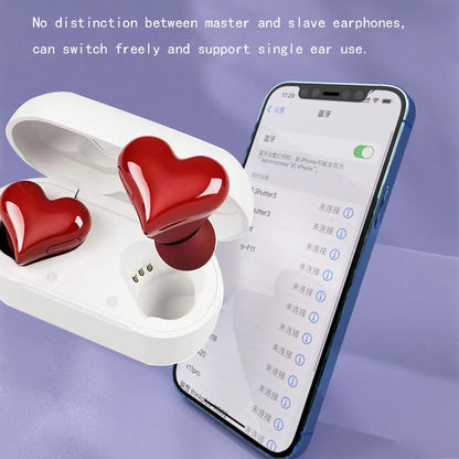 New Heart Shaped Wireless Bluetooth Headphones Heart Shaped Earphones Woman Earphone High Quality Heart Earbuds Girl Gift