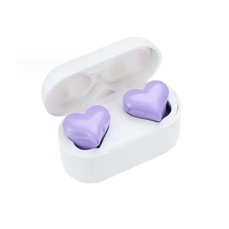 New Heart Shaped Wireless Bluetooth Headphones Heart Shaped Earphones Woman Earphone High Quality Heart Earbuds Girl Gift