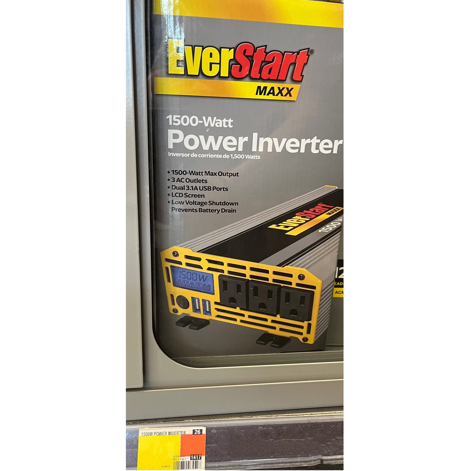 Maxx 1500 Watt Automotive Power Inverter with USB Power and Digital Display (PC1500E)- New