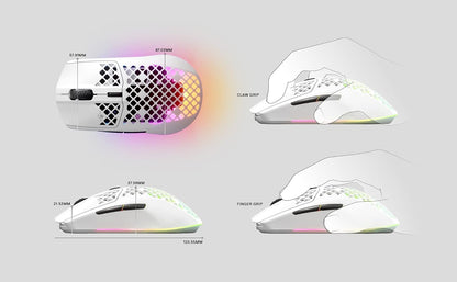 Aerox 3 Wireless - Super Light Gaming Mouse - 18,000 CPI Truemove Air Optical Sensor - Ultra-Lightweight 68G Water Resistant Design - 200 Hour Battery Life – Snow