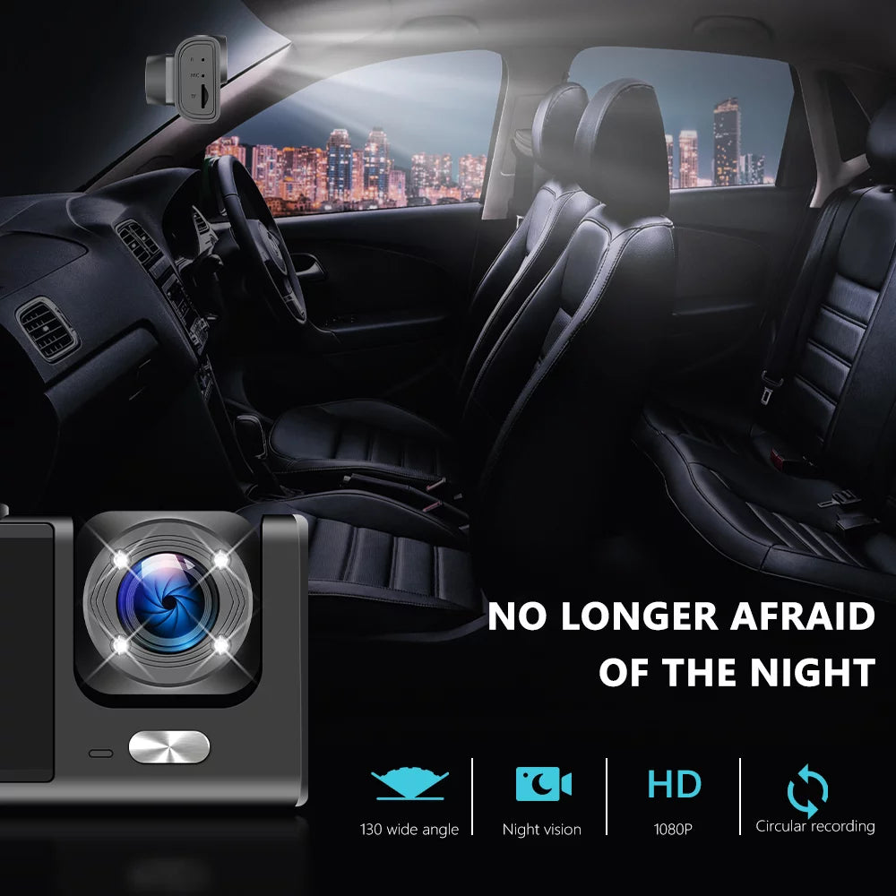 2" Car Dual Camera Dash Cam Front and Backup 1080P Driving Recorder DVR 150° Wide Angle Night Vision Loop Recording